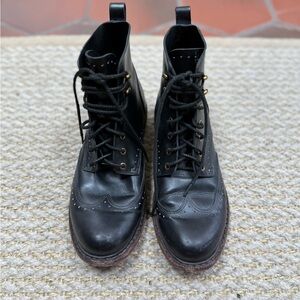 Rag & Bone Women’s Black Leather Combat biker boot